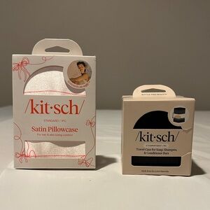 NIB KITSCH Satin pillowcase and travel case